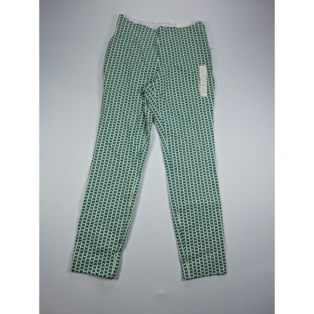 A New Day Women's Size 4 High Rise Ankle Pants Green White Geo Moon Print